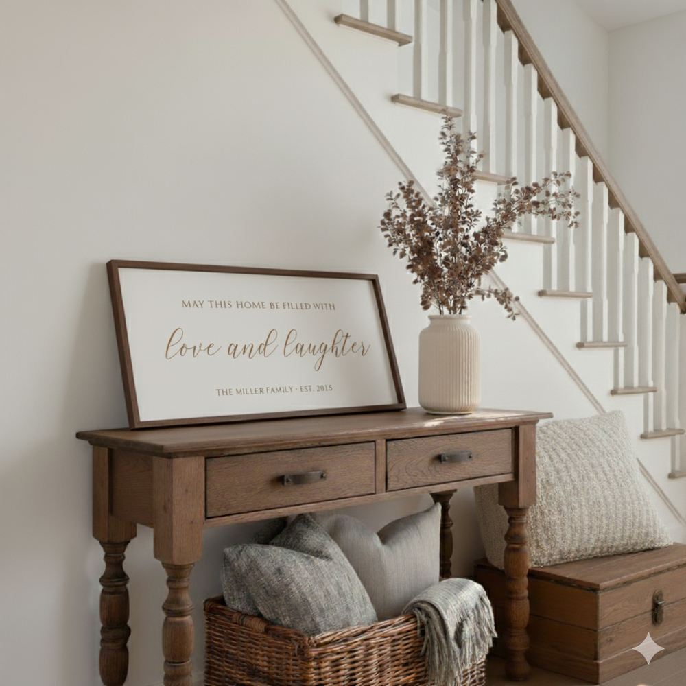 “Love and Laughter” Personalized Wall Art – Heartwarming Family Home Décor