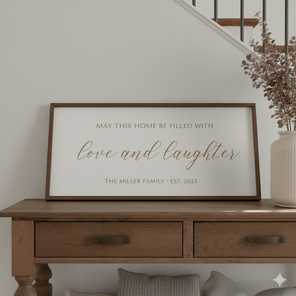 “Love and Laughter” Personalized Wall Art – Heartwarming Family Home Décor