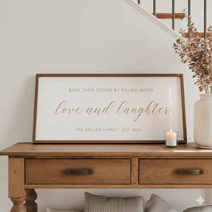 “Love and Laughter” Personalized Wall Art – Heartwarming Family Home Décor