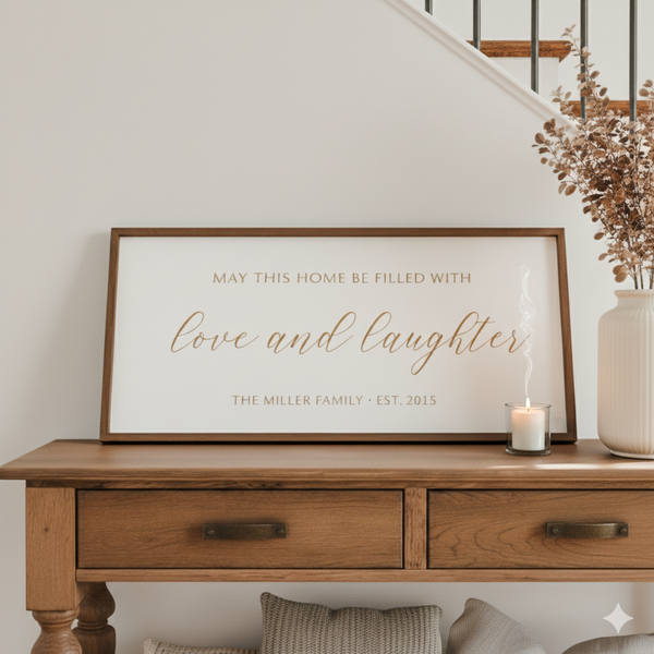 “Love and Laughter” Personalized Wall Art – Heartwarming Family Home Décor