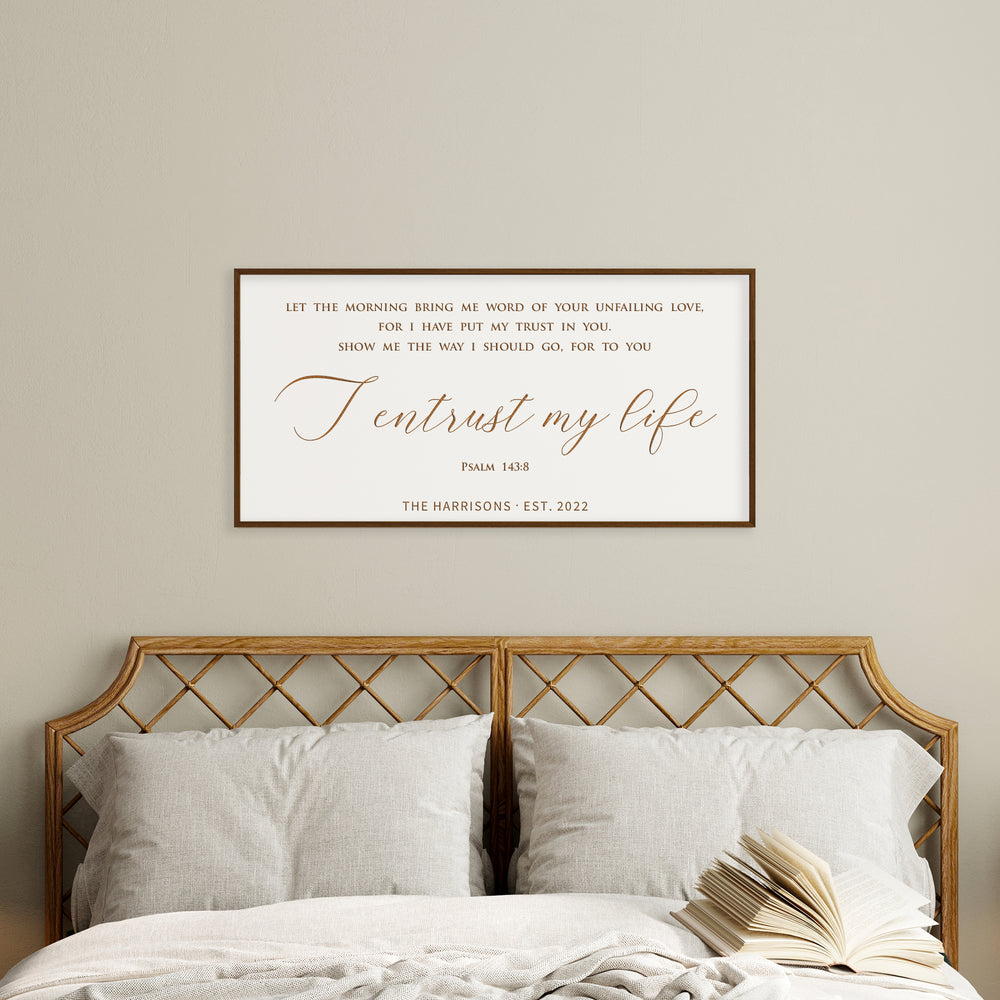 Let the Morning Bring Me Word of Your Unfailing Love” Engraved Scripture Wall Sign – Personalized Christian Home Décor