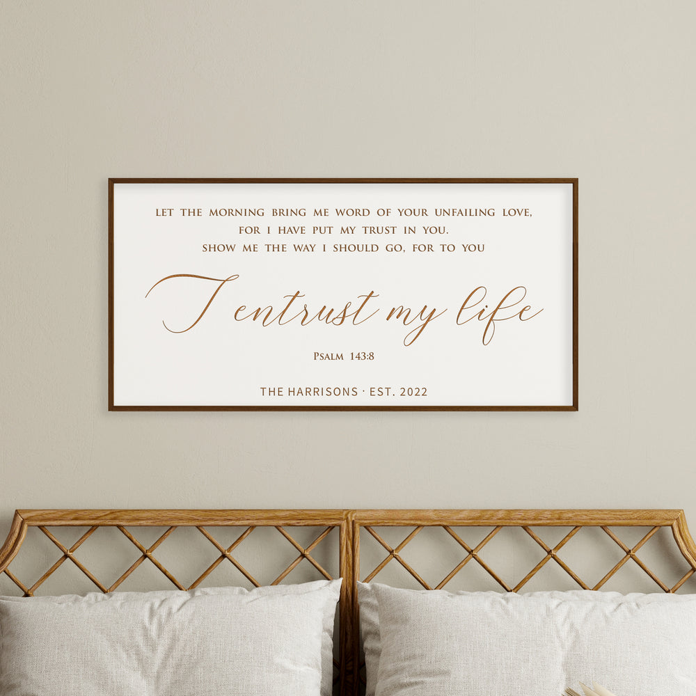 Let the Morning Bring Me Word of Your Unfailing Love” Engraved Scripture Wall Sign – Personalized Christian Home Décor