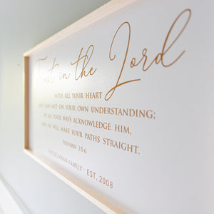 “Trust in the Lord” Personalized Scripture Wall Art – Proverbs 3:5-6 Christian Home Decor