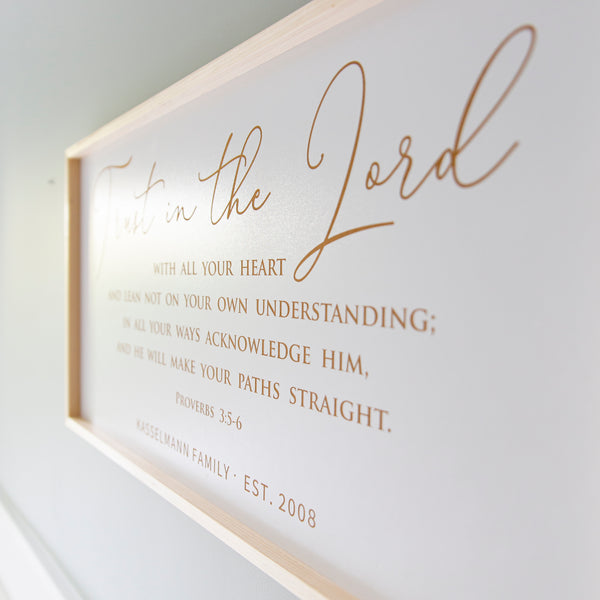“Trust in the Lord” Personalized Scripture Wall Art – Proverbs 3:5-6 Christian Home Decor